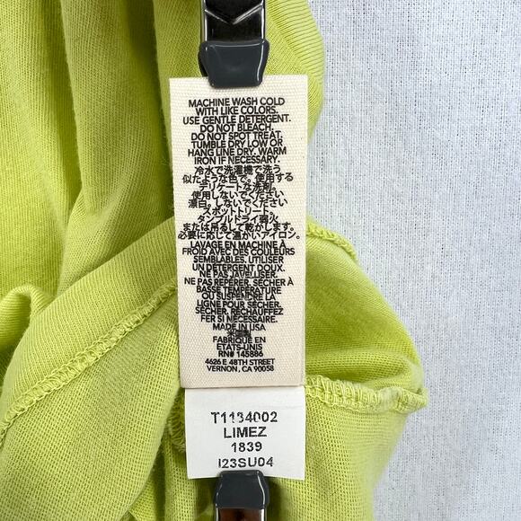 THE GREAT The Sport Tank Womens 0 LIme Zest Green Cropped Relaxed Cotton Scoop - Picture 12 of 15